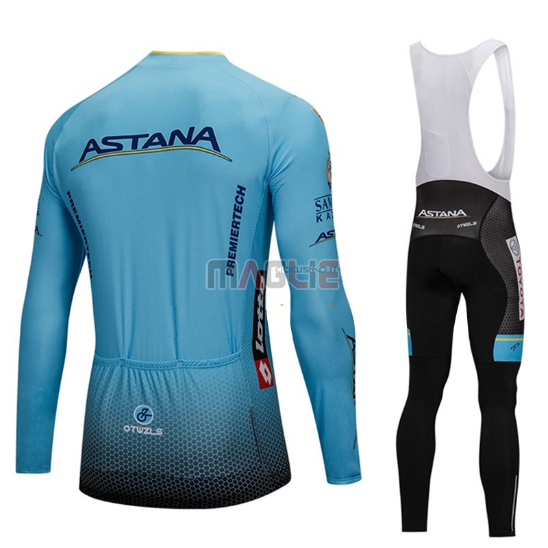 Maglia Astana Manica Lunga 2018 Blu